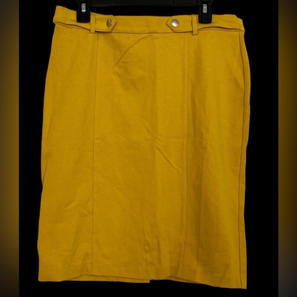 89th+Madison• Mustard Yellow Fall Women’s Midi Skirt, Size L - Picture 3 of 11